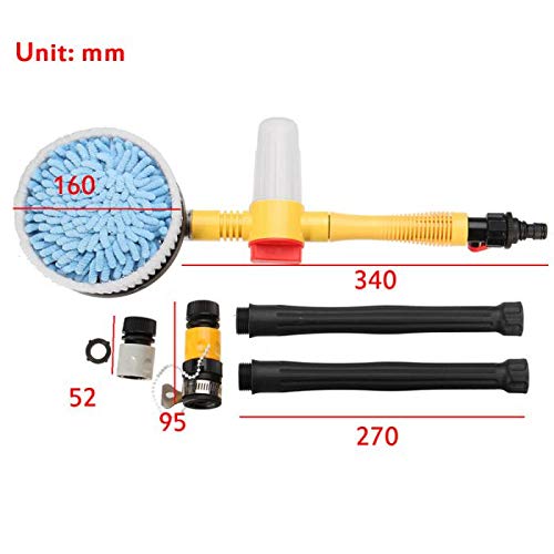 Rotating Car Wash Brush, High Pressure Car Foam Brush Rotating Automatic Sponge Hose Washing With Cleaner Cup Car Styling #TOP1