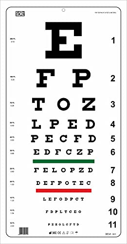 Image of Traditional, Kindergarten, E Illiterate Visual Acuity Eye Chart (Pack of 3)