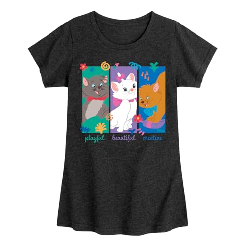 Disney - The Aristocats - Aristocats Kittens - Girls Fitted Short Sleeve Graphic T-Shirt