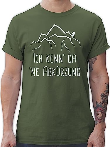 T-Shirt Herren - Hobby Outfit - Ich Kenn' da 'ne Abkürzung - L - Army...
