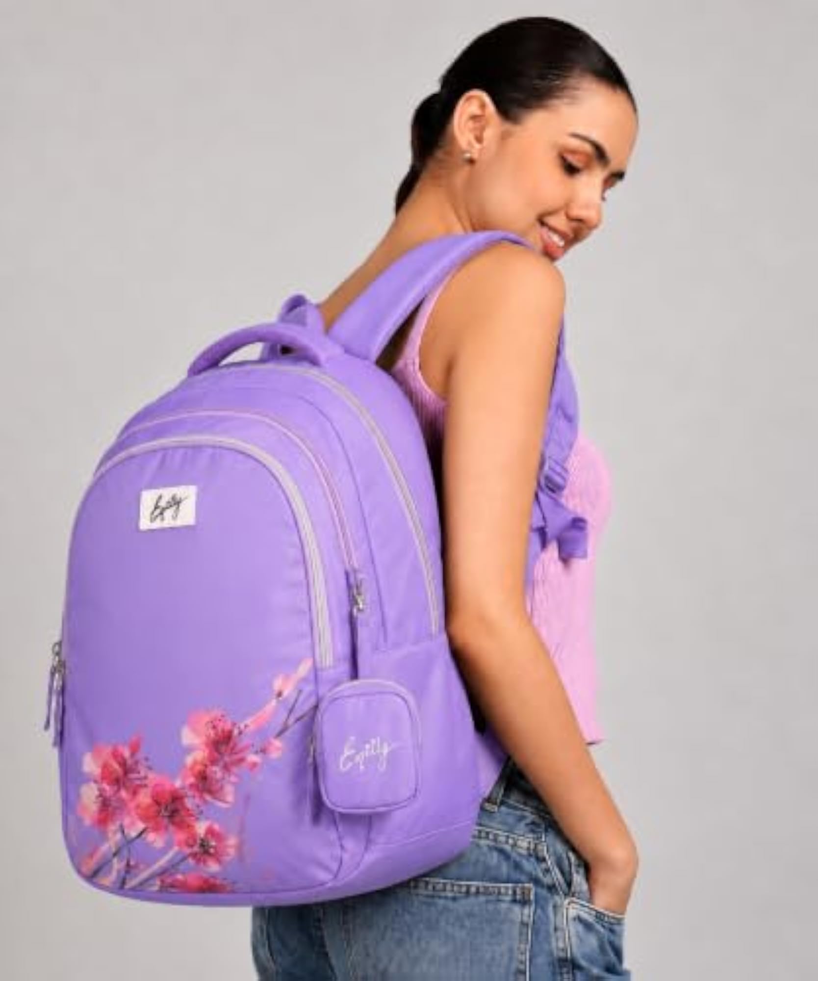Girls' Tulip School Backpack, Lightweight with Three Compartments