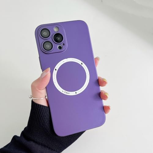 Coque rigide PC magnétique iPhone 12 couverture caméra YKD Violet