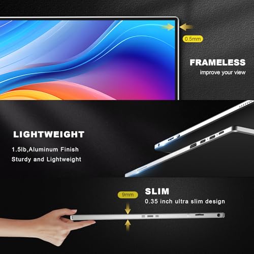 Image of Portable Monitor Touchscreen 15.6 inch 4K UHD 3840X2160 100000:1 OLED 10-Point Touch Screen Laptop Monitor, with Protective Case, HDMI USB C Travel Monitor for Phones, PS5 /4, Xbox, Switch