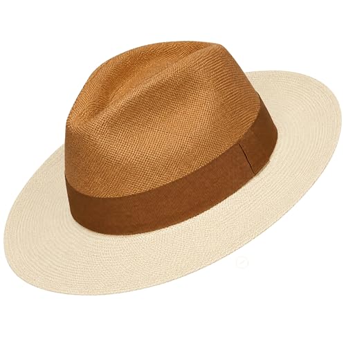 Image of Gamboa Original Panama Hat for Men and Women Fedora Straw Summer Beach Sun Hat Protection UV UPF50+