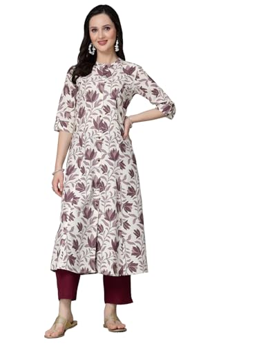 Image of Stylum Women's Floral Printed Rayon A-Line Kurta