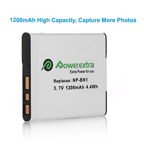 Powerextra 2 Pcs Np-Bn1 Battery And Charger Replacement For Sony Cyber-Shot Dsc-Qx10 Qx30 Qx100 T99 T110 Tf1 Tx10 Tx20 Tx30 Tx55 Tx66 Tx100V Tx200V W310 W320 W330 W350 W530 W515Ps W570 W650 W800 W830 #TOP1