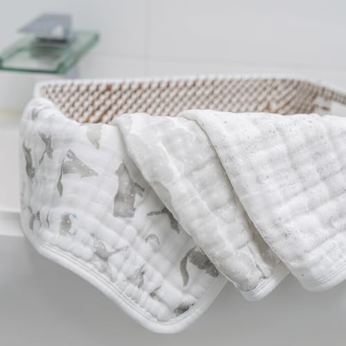 Image of aden + anais Organic Oversized Washcloth 3-Pack, Super Soft 100% Organic Cotton Muslin, Gentle on Skin, 3 Absorbent 12x12 Layers, Softer with Every Use, for Babies Infants Toddlers, Map The Stars
