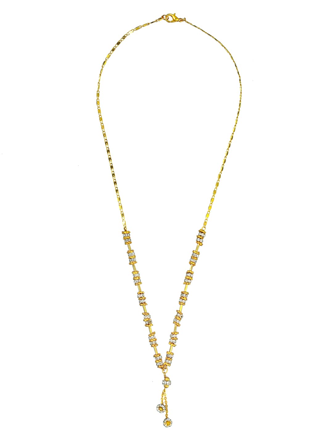 Priyaasi Stylish Rings Link American Diamond Gold Plated Necklace (B0B1DF4GB2) Amazon Price History, Amazon Price Tracker
