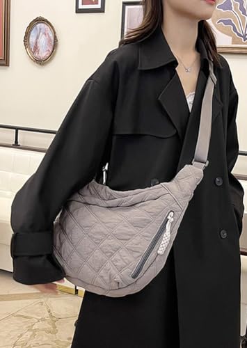 Image of Nylon Crescent Crossbody Bag for Women Shoulder Tote Handbag Casual Sling Bag Dumpling Purse Bag for Outdoor Travel