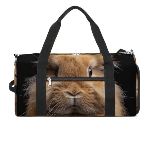 Sac de sport lapin nain marron blanc léger taille unique sac de fitness homme et femme