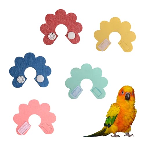 BDKMMS Bird Collar, 5Pcs Recovery Bird Cone Collars Pet Anti-bite Elizabethan Collars for Lovebird Budgerigar Cockatiel Cockatoo Parrots