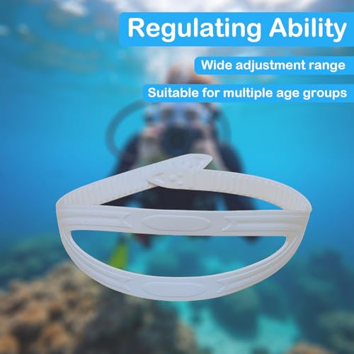 57lilina 1Pcs Universal Silicone Replacement Scuba Mask Strap, White Dive Mask Strap, Swimming Goggles Glasses Head Band Parts Accessories for Diving Swim Snorkel