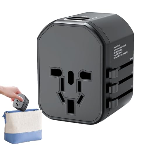 Adaptador de Corriente Universal – Hub de Carga Global con Múltiples USB, Conversión de Alta Velocidad | Convertidor Internacional Portátil para Nómadas Digitales, Hoteles, Aeropuertos, Hogar, Uso