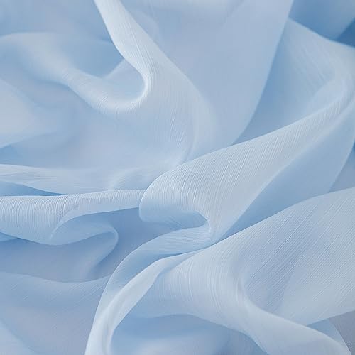 CHUQING Chiffon Tischläufer Hochzeit Tischdeko Stoff Tischdecke Hellblau – Ansicht 5