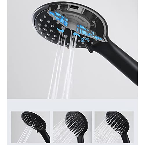 Robinet de baignoire robinets de bain muraux noir avec ensemble douche chaude froide