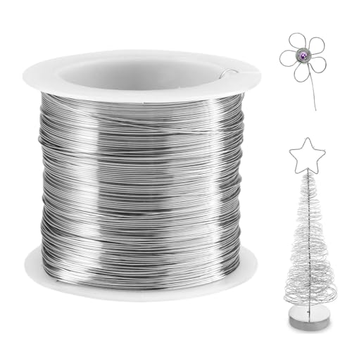 0,4mm X 100m Alambre Fino Para Manualidades, Alambre Manualidades Y Floristería, Hilo De Plata Para Bricolaje Y Manualidade, Fino Alambres Para Manualidade Plata, Para Joyas, Decoraciones, Flores