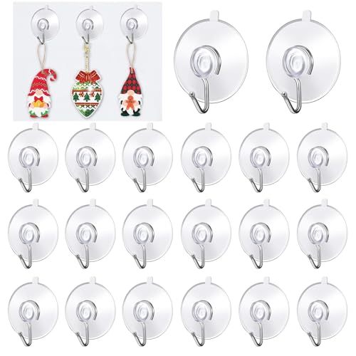 Ryvera 20 Crochet Ventouse – Crochets Sans Perforation, Imperméables, à Haute Résistance et Réutilisables, Idéaux pour la Cuisine, la Salle de Bain, le Salon et la Chambre à Coucher