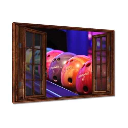 Peinture imprimée sur toile bowling 120x80cm pour décoration murale moderne
