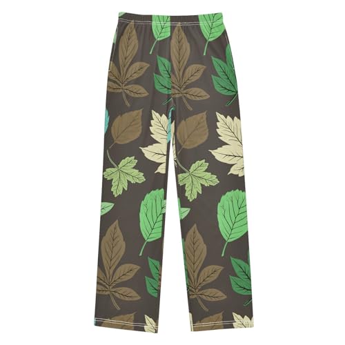 J JOYSAY Various Foliage Plant Darkbrown Pajamas Pants Soft Long Pajama Bottoms Lounge Sleep Pants Size S-XL