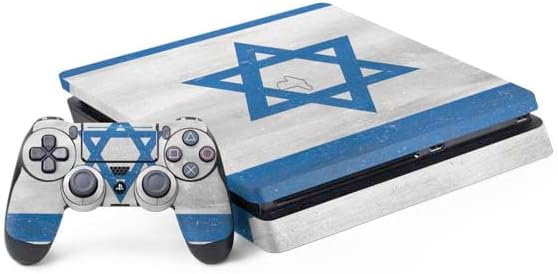 Skinit Decal Gaming Skin Compatible with PS4 Slim Bundle - Israel Flag Distressed Design