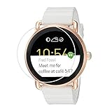 3X Fossil Q Wander Smartwatch Screen Protector Crystal Clear 9H 2.5D Tempered Glass Screen Protector Foils,Anti-Fingerprint,Anti-Glare,Bubble-Free Protection Film (3 Packs)