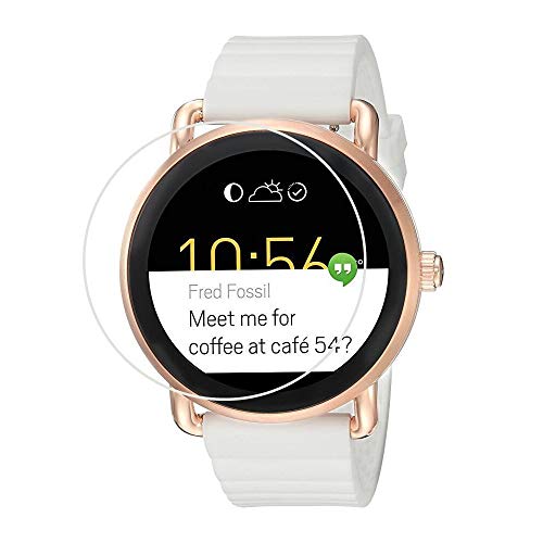 3X Fossil Q Wander Smartwatch Screen Protector Crystal Clear 9H 2.5D Tempered Glass Screen Protector Foils,Anti-Fingerprint,Anti-Glare,bubble-free Protection Film (3 Packs)