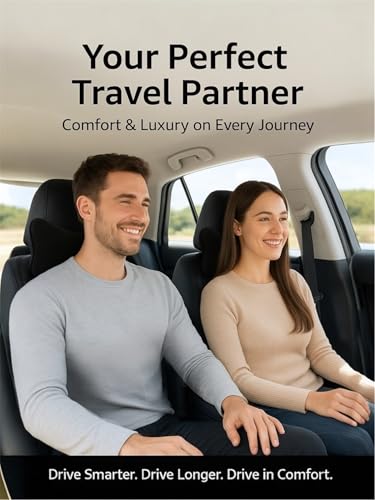 Image of Velvet Soft car Neck Pillow for Travel, Travel Micro Fiber Rest Pillow /Cushion Set of Pillows Compatible with All Cars - Pack of 2 Pieces (Black)