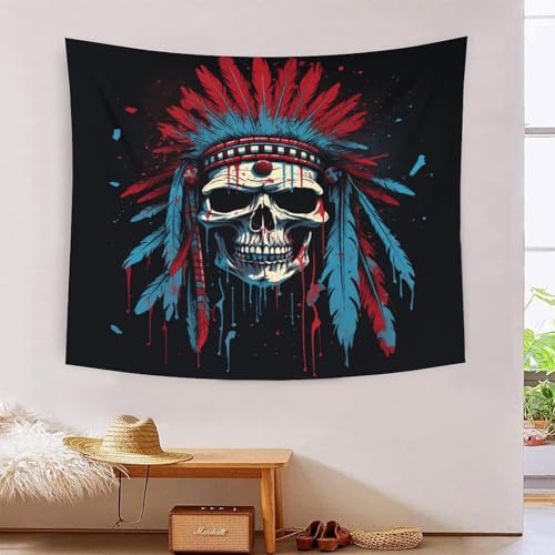 Crâne 3D effet tapisserie art mural PRIMONLEX en tissu de qualité