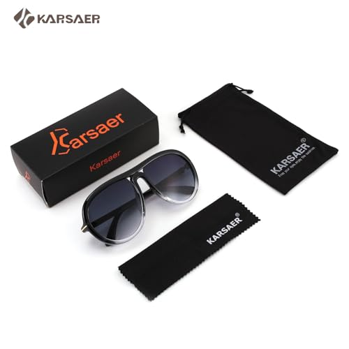 Image of Karsaer Oversized Vintage Aviator Sunglasses for Men Women?Big Retro Round Aviator Sunglasses K7132