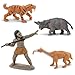 Safari Ltd. Prehistoric Life TOOB - 12 Figurines: Caveman, Cavewoman, Volcano, Mammoth, Doedicurus, Smilodon, Sloth, Dinosaurs - Educational Toy Figures For Boys, Girls & Kids Ages 3+