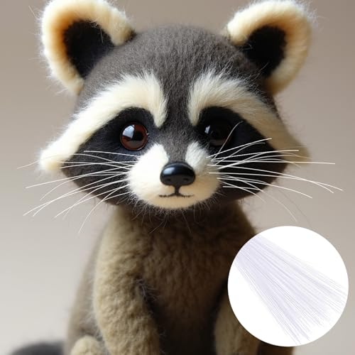 Image of 300PCS Simulated Animal Whiskers for Crafts, 3 Inches Craft Animal Whiskers Simulated Cat Whisker Animals Needle Felting Whiskeres Plastic Supplies for Stuffed Whisker Muppet (White)