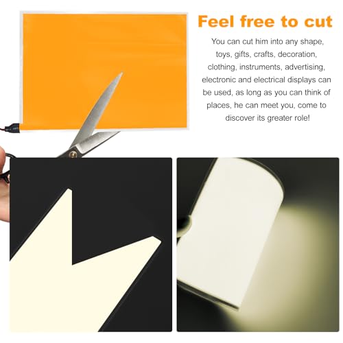 Image of El Panel Backlight 8.2 x 5.9 Inches Electroluminescent El Sheet Panel Light DIY El Cuttable Backlight Paper Lamplamp Sheet Neon for Cosplay Party Decoration Luminous Piece (Orange)