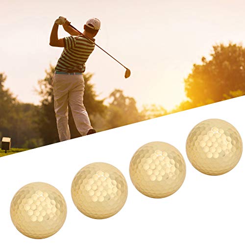 Image of Alomejor 4Pcs PortTil Gold Plated Construction Ball Double Layer Practice Sports Balls Practice Field Practice
