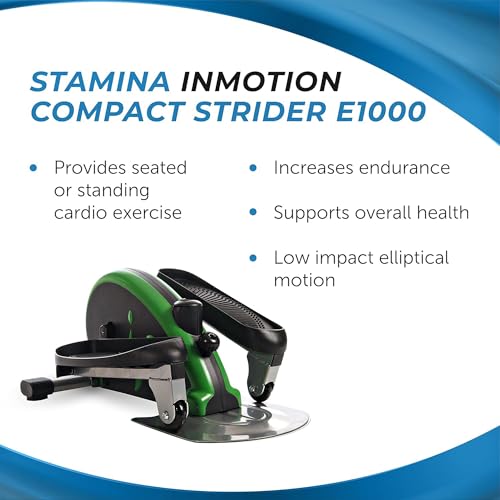 Image of Stamina Inmotion Compact Strider Foot Exercise Machine - Under Desk Elliptical - Standing or Seated Elliptical Fitness Equipment