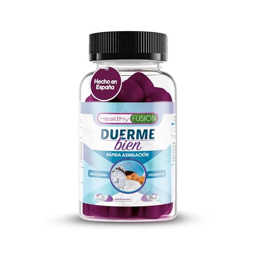 Healthy Fusion Duerme Bien | Melatonina gominolas con Vitamina B6 | 1.5mg Melatonina Pura | Pastillas para dormir | Ayuda a conciliar el sueño | Descanso total y reparador | 60 Gominolas Sin Azúcar