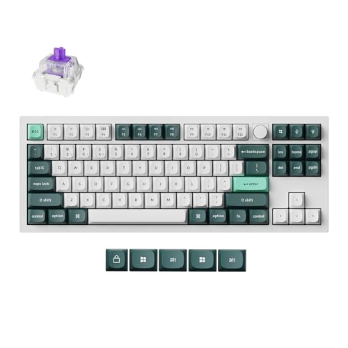Keychron Q3 HE Wireless Custom Magnetic Switch Keyboard, 2.4 GHz/Bluetooth/Wired QMK Rapid Trigger 80% TKL Hot-Swappable Programmable RGB Gaming Keyboard for Mac Windows, Shell White