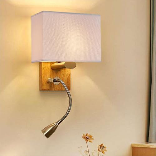 Aplique de pared giratorio 360° E27 interior con pantalla beige suave 7