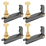Afinadores Finos para Violonchelo, 4 Piezas 3/4‑4/4 Afinadores Finos para Violín Herramienta para Cuerdas de Violonchelo Accesorios para Instrumentos de Repuesto(Negro)