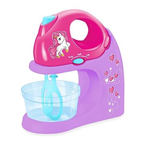 Toy Chef Play Kitchen Appliances – Premium Pretend Mixer for Kids– Unicorn-Theme Pink Toddler Kitchen Accessories – Cool Present for Girls and Boys Cover