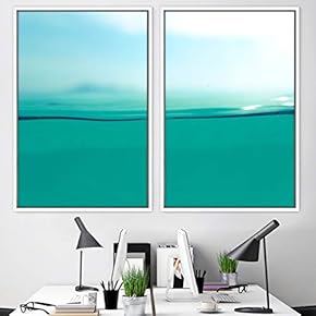 signwin 2 Piece Framed Canvas Wall Art Coastal...