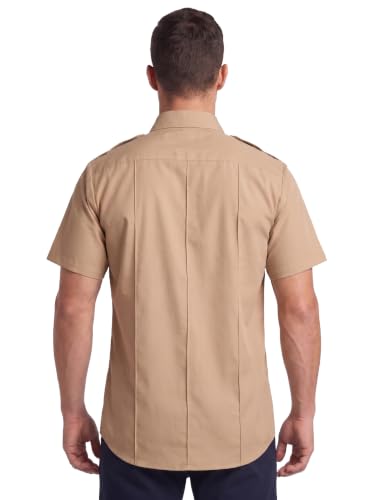 Image of First Class 100% Polyester Short Sleeve Men's Uniform Shirt White