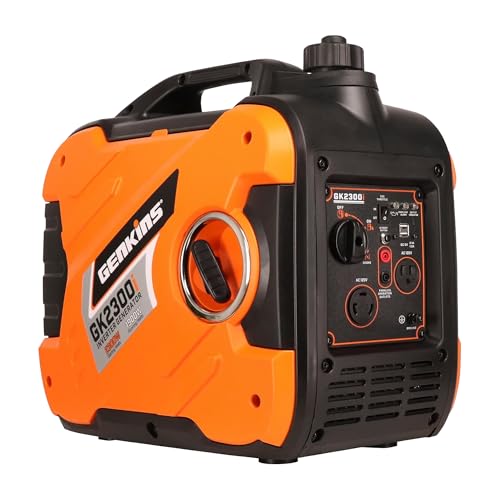 GENKINS Inverter Generator 2300 Watt Portable Generator Gas Powered Ultra Quiet for RV Ready Outdoor Camping Home Backup