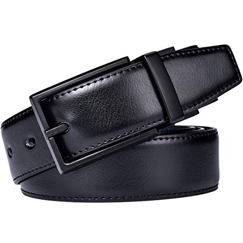 Executive Men's Dress Genuine Leather Belt Reversible 1.25" Classic Rotated Buckle Gift Box3