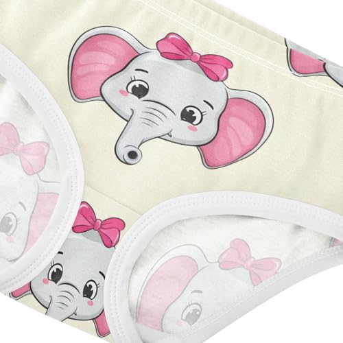 Cotton Toddler Underwear Custom Cute Elephants Pink Beige Panties Little Girl Flower Briefs Girls Undies 2t4