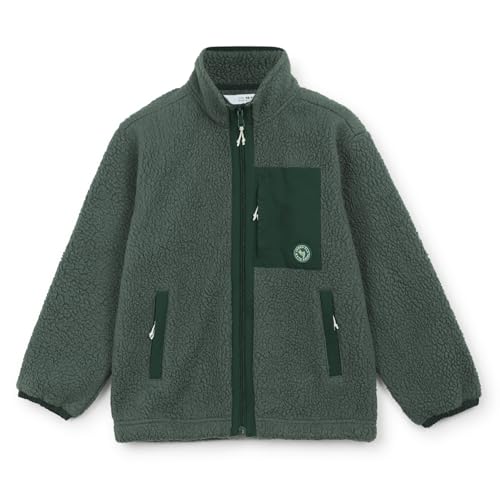 Image of Alan Jones Clothing Boys Fleece Jacket | Warm Zip-Up Winter Jacket with Stand Collar, Chest Zip Pocket & Polar Fleece Lining
