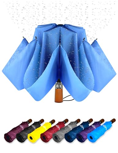 Image of Automatic Open Close Compact Travel Umbrella with Wind Vent Umbrella big size Lightweight Windproof Folding for men Women