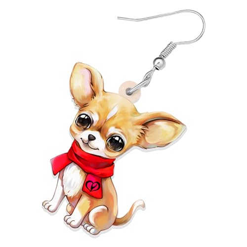WEVENI Cute Acrylic Dog Earrings Dangle Pug Dachshund Decor Jewelry Chihuahua Gifts for Women Girls Kids Pet Dog Charms (Chihuahua D) - Image 4