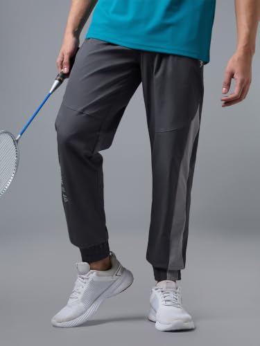 Image of TECHNOSPORT Men's Colorblock Slim Fit Sports Joggers TECHNOLITE Lightweight Active Track Pants Quick Dry Stretch Gym Running Training Fitness Activewear