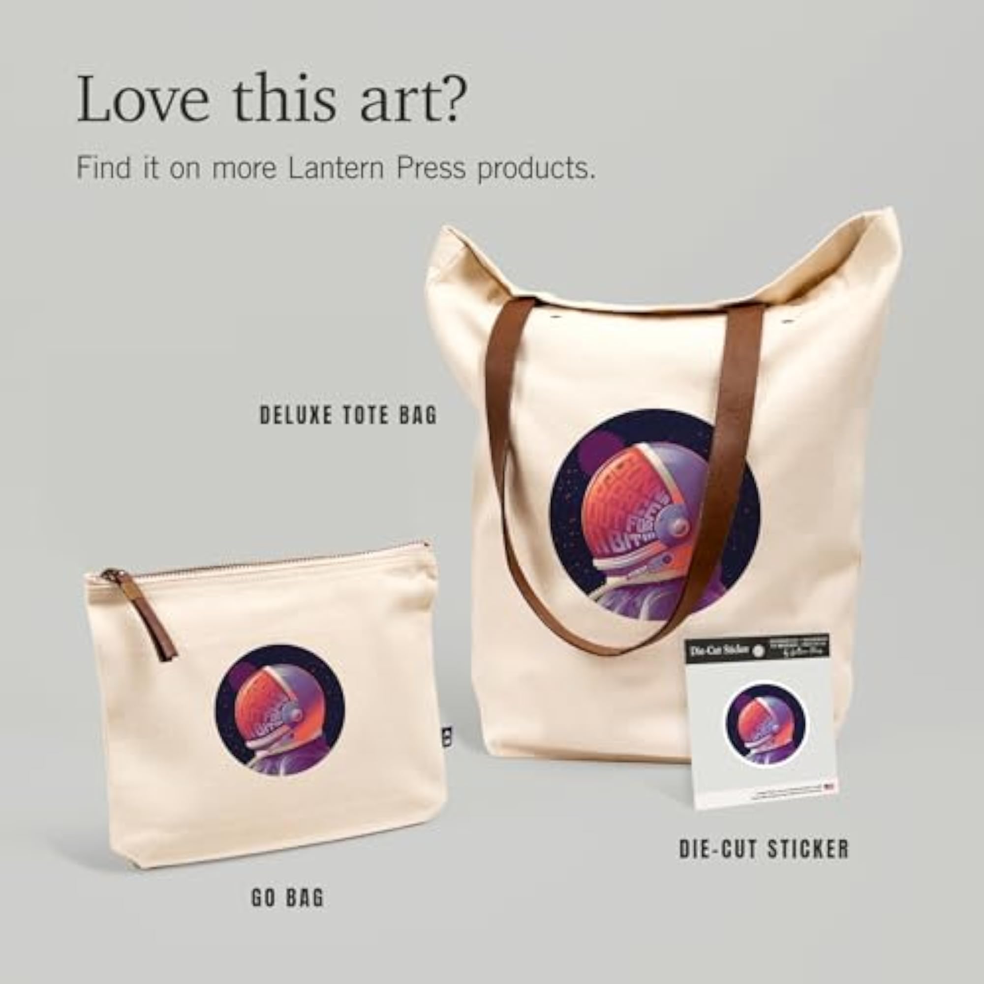 Astronaut Themed Cotton Canvas Travel Accessory Go Bag