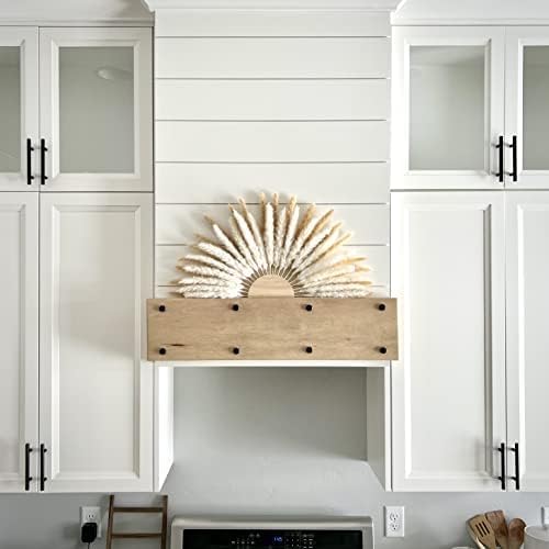 Boho Wall Decor Macrame Pampas Reeds y Madera miniatura 5